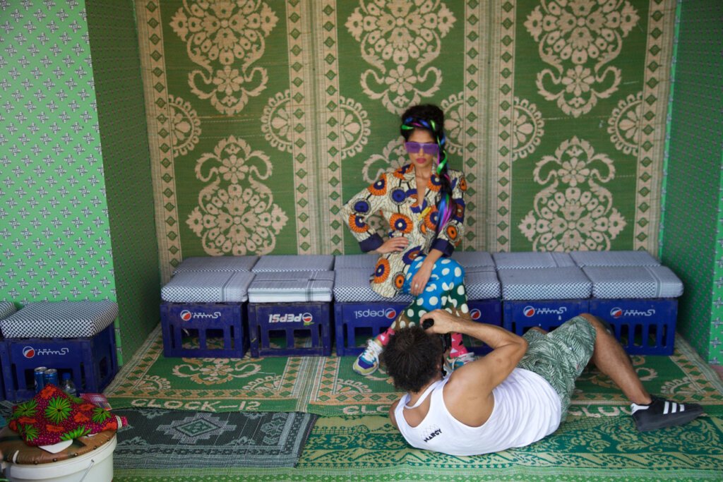 Hassan Hajjaj Behind the scenes Alo Wala  Photography by Jenny Fremont