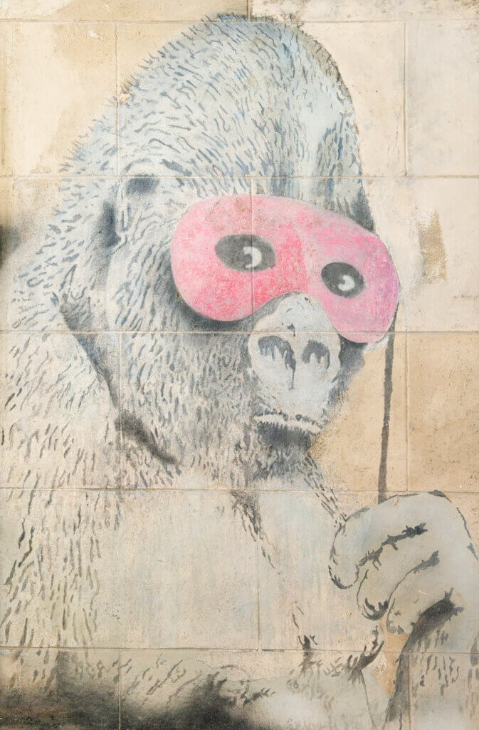 Banksy - Gorilla in a Pink Mask will be offered as an NFT