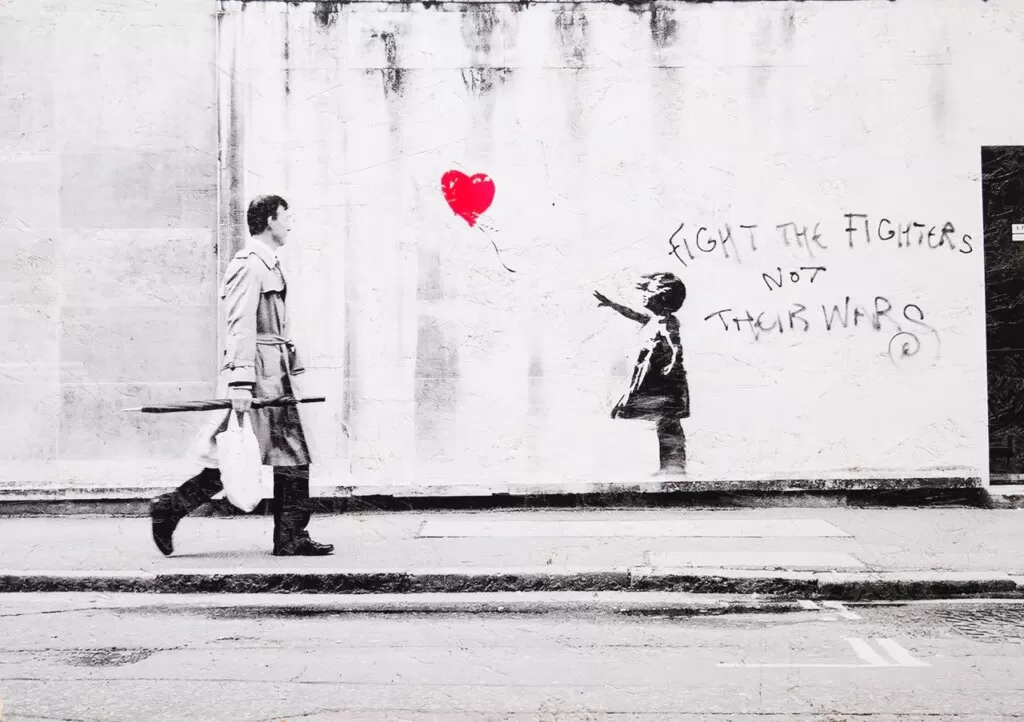 Banksy - Balloon Fight - Steve Lazarides