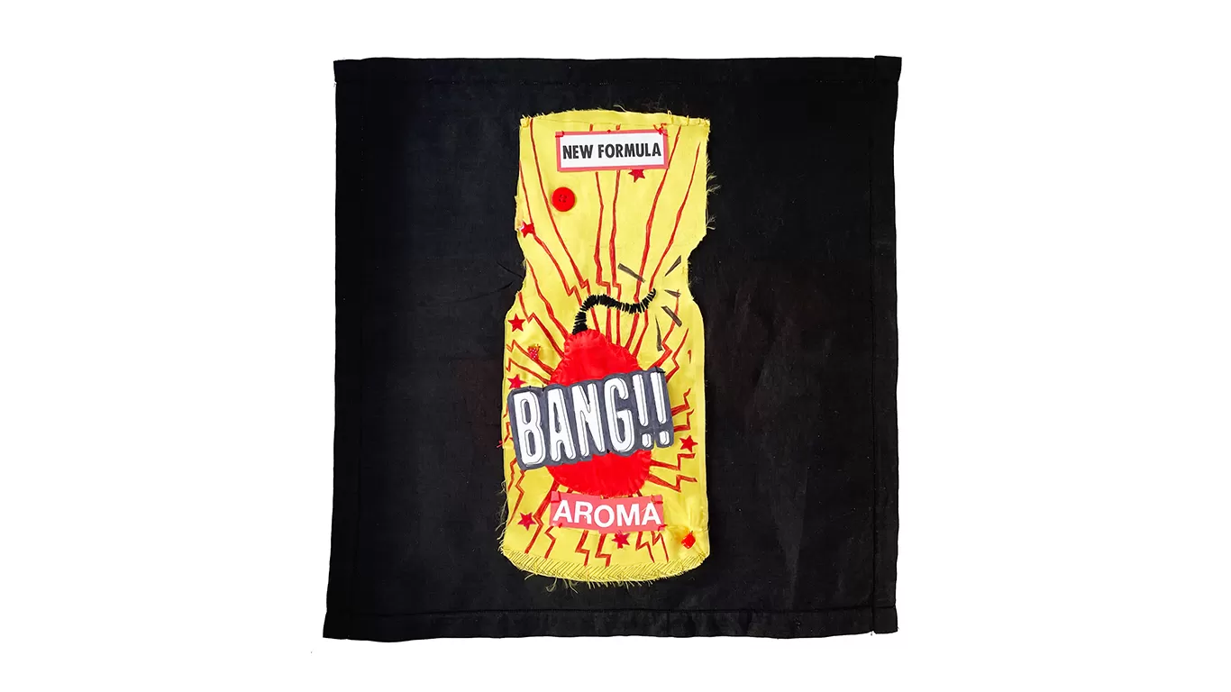 Poppers Handkerchief embroidered by Paul Hunwick