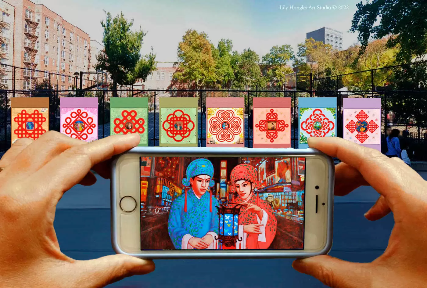 Lily & Honglei Bowne Playground Installation rendering. Courtesy of the artist and More Art