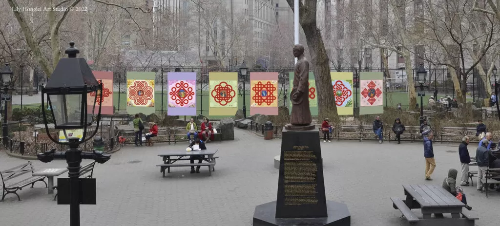 Lily & Honglei Columbus park Installation rendering. Courtesy of the artist and More Art.