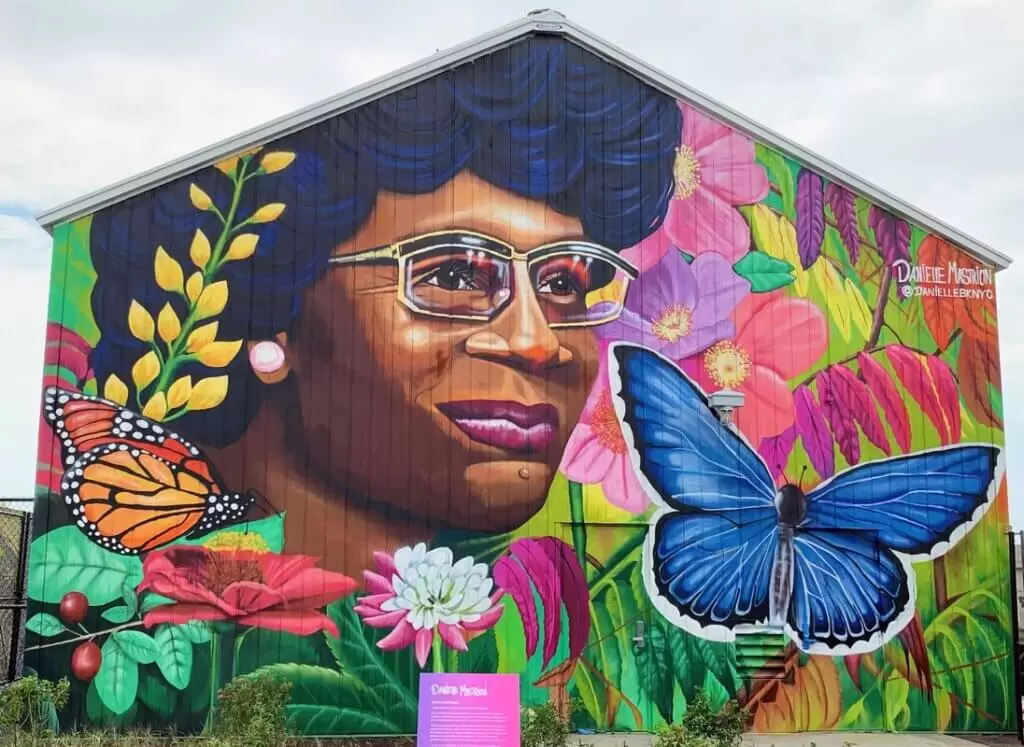 Danielle mastrion -shirley chisholm state park enterance mural 2019