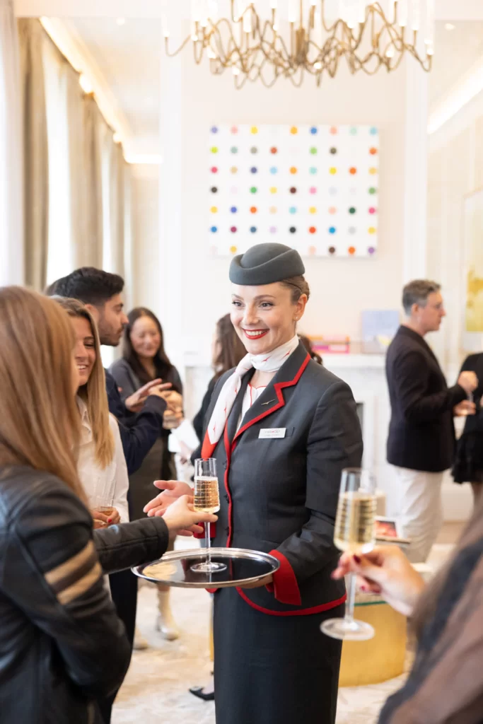 VistaJet air hostess at Park Crescen
