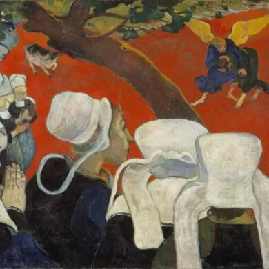 After Impressionism: Inventing Modern Art - Paul Gauguin, ‘Vision of the Sermon (Jacob Wrestling with the Angel)