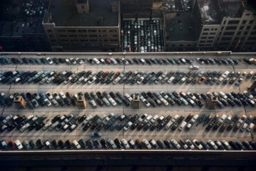 Streets of New York - werner bischof roof of the bus terminal new york usa 1953