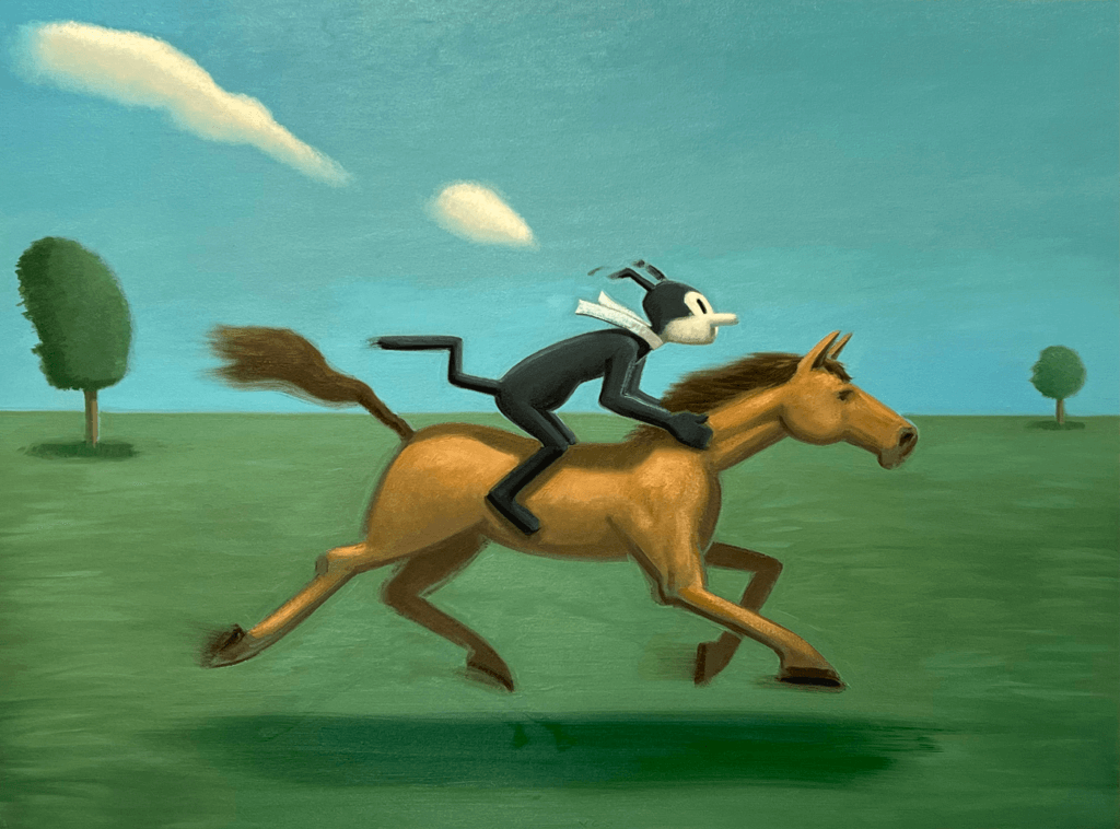Vonn Cummings Sumner - Horse and Rider, 2023. Oil on canvas