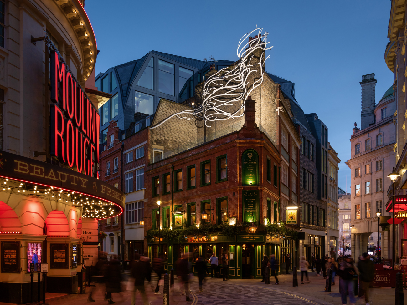 Acrylicize Unveils "London is a Forest," a Giant Installation in London's Soho