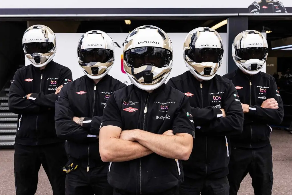 Jaguar TCS Racing and artist Craig Black debut exclusive helmets at the 2024 Monaco E-Prix
