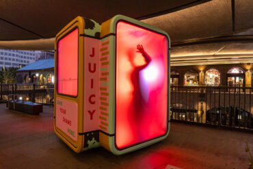 The Juicy Booth, a reimagined K67 kiosk sanctuary, debuts at this year's London Design Festival