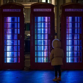 Digital Artists Revive Historic Phone Boxes in Wembley Park with "Trialogue"