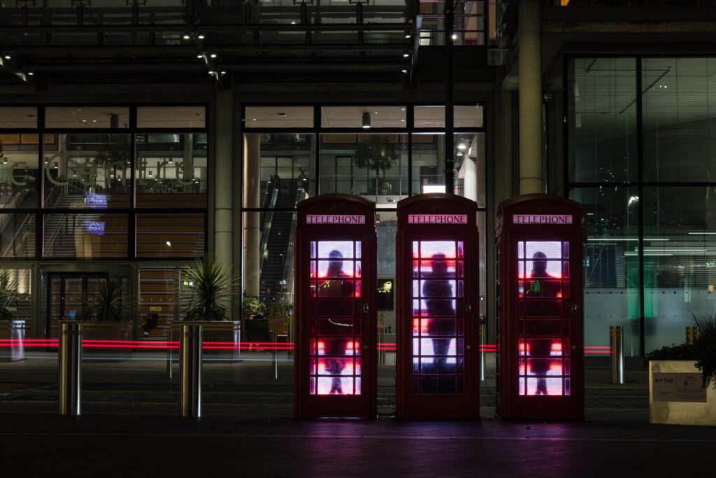 Digital Artists Revive Historic Phone Boxes in Wembley Park with "Trialogue"